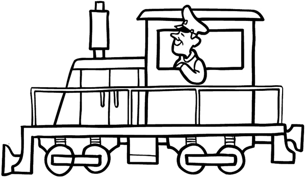 Train engine and engineer vinyl sticker. Customize on line. Trains 096-0042
